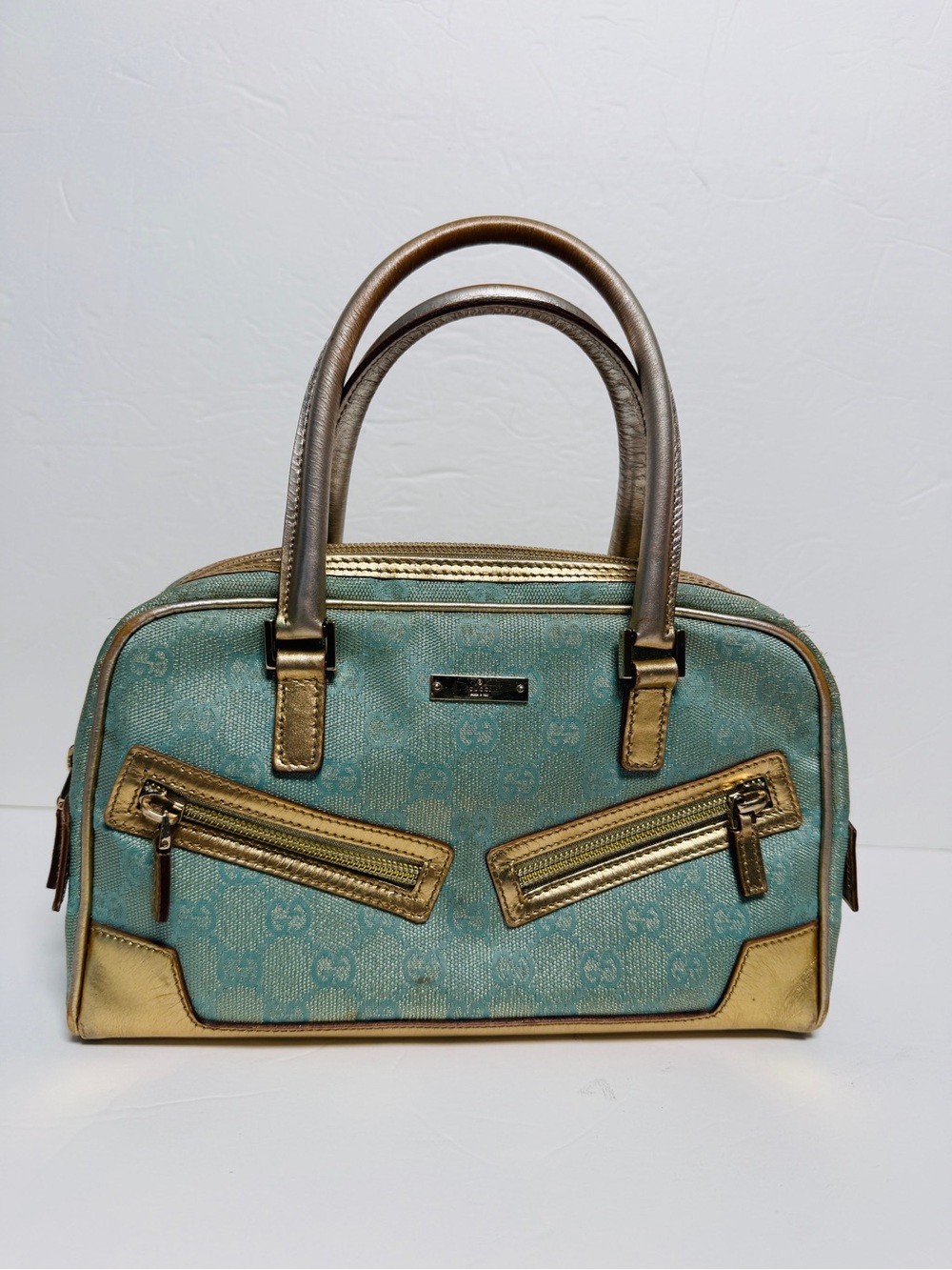Gucci GG canvas bowler vintage gold